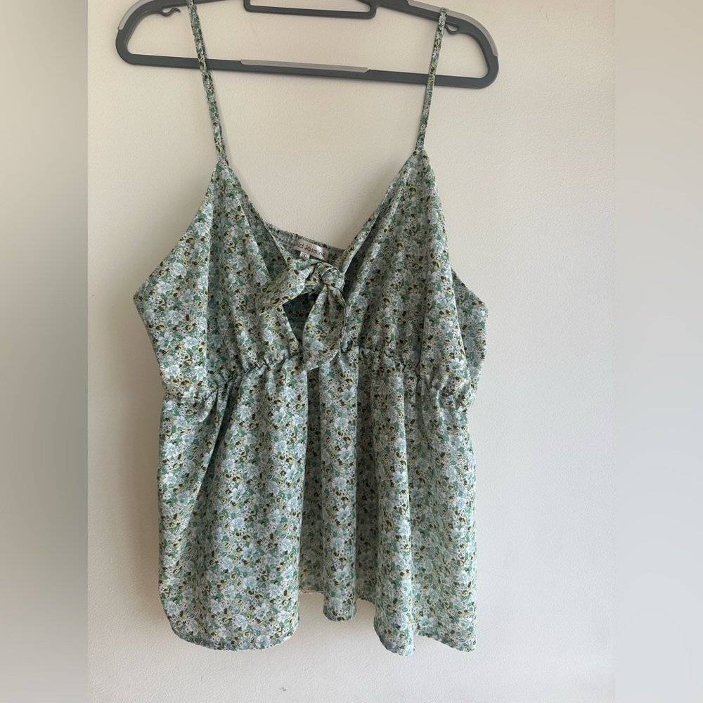 Wild Jasmine Floral Green Spaghetti Strap Top size 3X